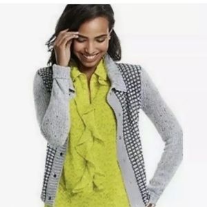 CAbi Reign Ruffle Front Print Sleeveless Blouse L